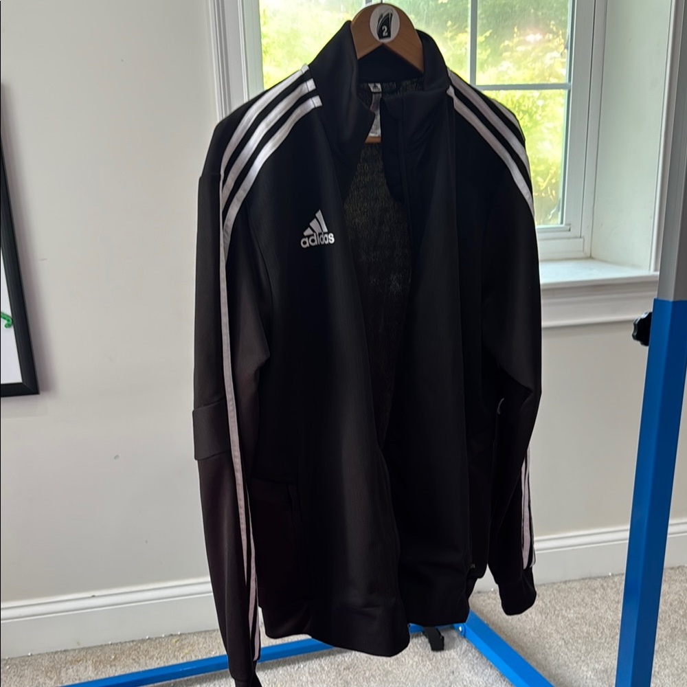 Adidas Black Classic Track Jacket with Iconic Design